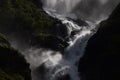 Latefossen waterfall in sunlight - Odda Norway Royalty Free Stock Photo