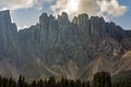 The Latemar, a famous mountain in the Dolomites, South Tyrol, Trentino, Italy