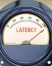 Latency that is hitting a full scale, showing a very high level of latency, overload of it, too much of it. Ma Royalty Free Stock Photo