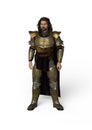 Knight with the golden Armor, 3D Illustration Royalty Free Stock Photo
