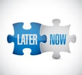 later and now puzzle concept illustration design Royalty Free Stock Photo