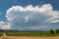 Isolated developing thunderstorm over the Black Hills in South Dakota. Royalty Free Stock Photo