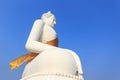 The lateral of the Buddha,Blue sky background the representative of Buddhist Buddhism in Asia Royalty Free Stock Photo