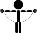 Lateral raises DBWorkout Stick Figure reference Royalty Free Stock Photo