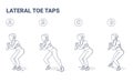 Lateral Toe Taps Female Home Workout Exercise Guidance.