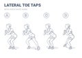 Lateral Toe Taps with Resistance Band Girl Home Workout Exercise Guidance.