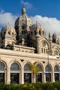 Lateral view of the arches and domes of Cathedrale La Major in Marseilles in the afternoon