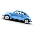 Lateral view of a European blue vintage car Royalty Free Stock Photo