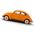 Lateral view of a European orange vintage car Royalty Free Stock Photo