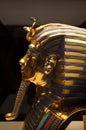 Lateral view of a Golden death replica mask of Tutankhamun - stock photography Royalty Free Stock Photo