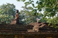 Laterite Buddha Statue at Wat Pra Khaeo Kamphaeng Phet Province, Thailand Royalty Free Stock Photo