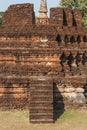 Laterite Stupa Foundation at Wat Pra Khaeo Kamphaeng Phet Province, Thailand Royalty Free Stock Photo