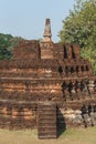 Laterite Stupa Foundation at Wat Pra Khaeo Kamphaeng Phet Province, Thailand Royalty Free Stock Photo