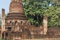 Laterite Stupa at Wat Pra Khaeo Kamphaeng Phet Province, Thailand Royalty Free Stock Photo