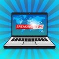 Latest breaking news computer screen announcement Royalty Free Stock Photo