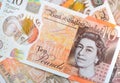 New UK Ten Pound Notes Royalty Free Stock Photo