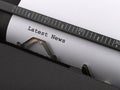 `Latest News` message typed by vintage typewriter