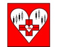 Latest style health-care red heart logo