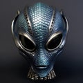 Latex Alien mask on grey background