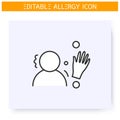 Latex allergy line icon. Editable illustration