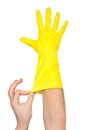 Latex Glove For Cleaning on hand