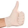 Latex Glove Thumbs Up