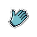 Latex gloves doodle icon, vector illustration