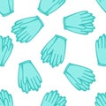 Latex gloves seamless doodle pattern, vector illustration
