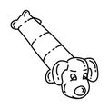 Latex Loofah Dog Toy Icon. Doodle Hand Drawn or Outline Icon Style