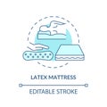 Latex mattress blue concept icon