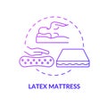Latex mattress purple gradient concept icon