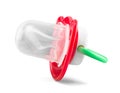 Latex pacifier with transparent protective plastic cap Royalty Free Stock Photo