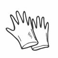 Latex surgical gloves.medical protective gloves isolated on a white background. vector illustration in the Doodle style