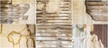 Lath plaster wall old weathered stained background collage