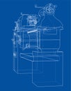 Lathe concept. Vector rendering of 3d Royalty Free Stock Photo