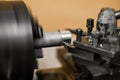 Lathe detail during operation Royalty Free Stock Photo