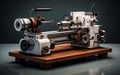 Lathe Machine Isolated on a Pure White Background -Generative Ai Royalty Free Stock Photo