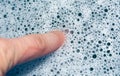 Lather on the finger Royalty Free Stock Photo