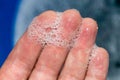 Lather on the finger Royalty Free Stock Photo
