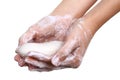 Lathered hands Royalty Free Stock Photo