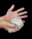 Lathered hands and soap Royalty Free Stock Photo