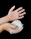 Lathered hands and soap Royalty Free Stock Photo