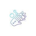 Lathering back of hands gradient linear vector icon