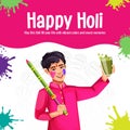 Banner design of happy Holi festival of colors template. Vector graphic illustration