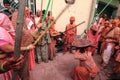 Lathmar Holi Celebration at Nandgaon Royalty Free Stock Photo