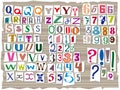 The Latin alphabet, made up of letters of different sizes and shapes, is composed in the style of inscriptions from detective