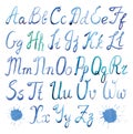 Latin alphabet watercolor