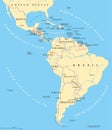 Latin America political map