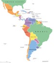 Latin America single states political map