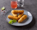 Tequenos made of fried corn filled with cheese